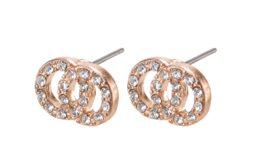 Earrings : Victoria : Rose Gold Plated : Crystal by Pilgrim Jewellery ...