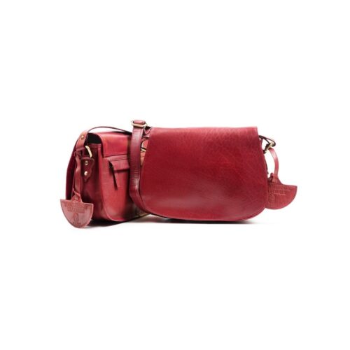 Red Leather Saddle Bag