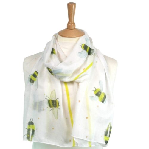 Bee Scarf White