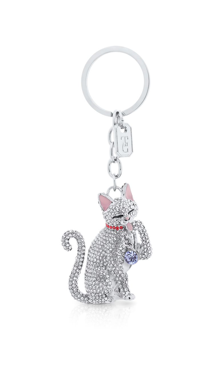 Cat Sparkle Keyring by Tipperary Crystal - Duiske Glass Gift Shop