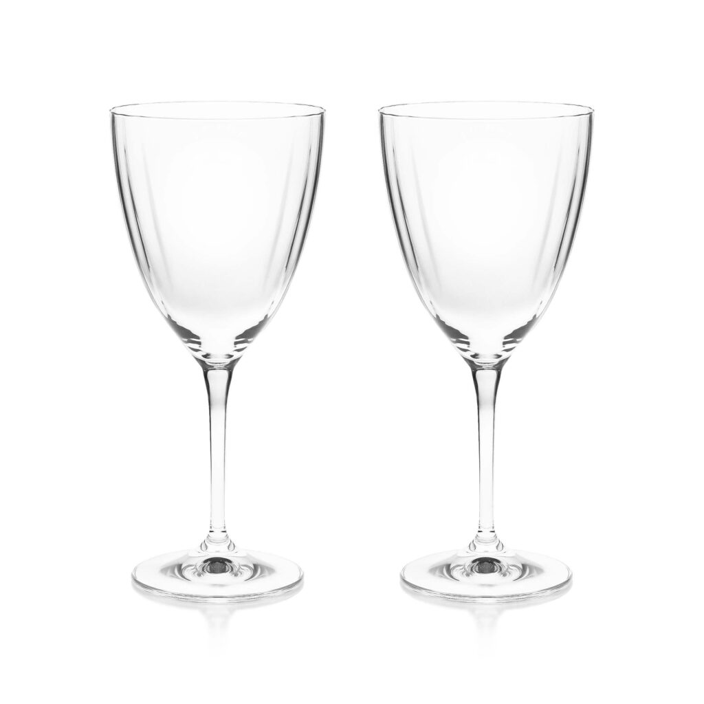 Ripple Set of 2 Wine Glasses by Tipperary Crystal Pair of Wine