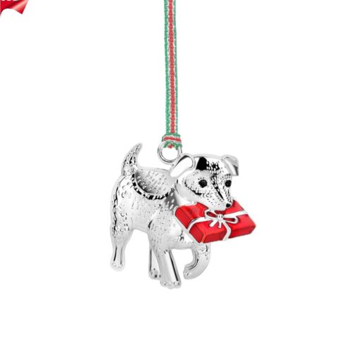 Dog with Gift Christmas Tree Decoration
