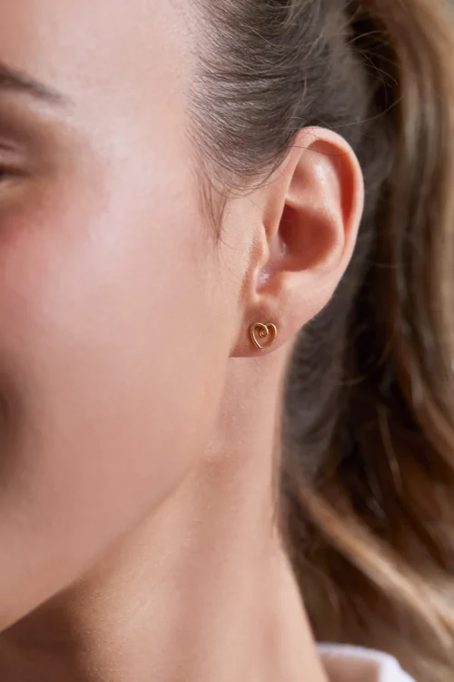 Gold Heart Earrings