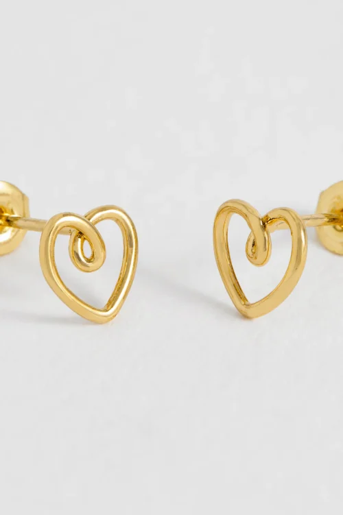Gold Heart Earrings