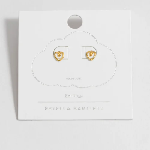 Gold Heart Stud Earrings