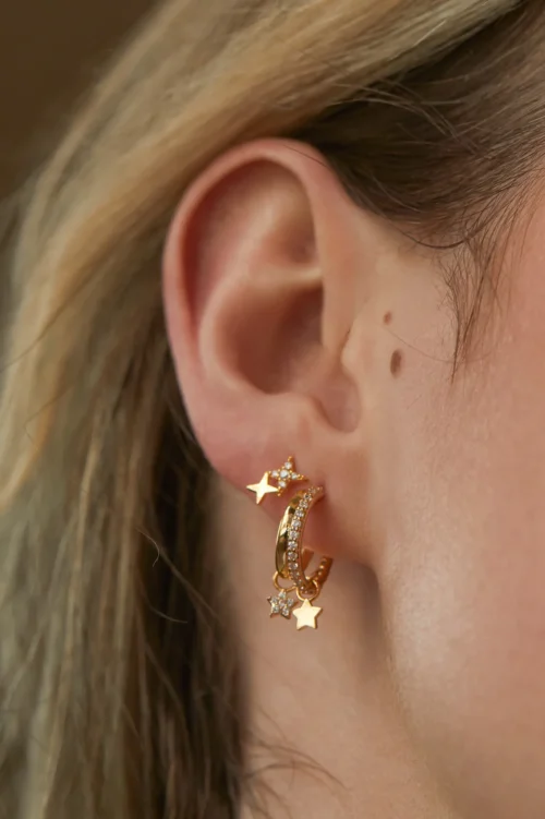 Duo Star Stud Earrings