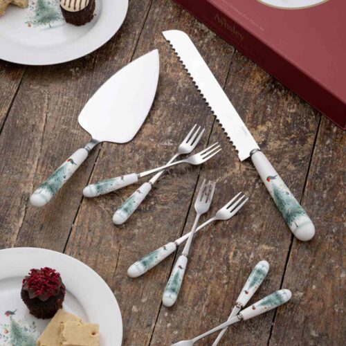 Aynsley Little Robin Pastry Set