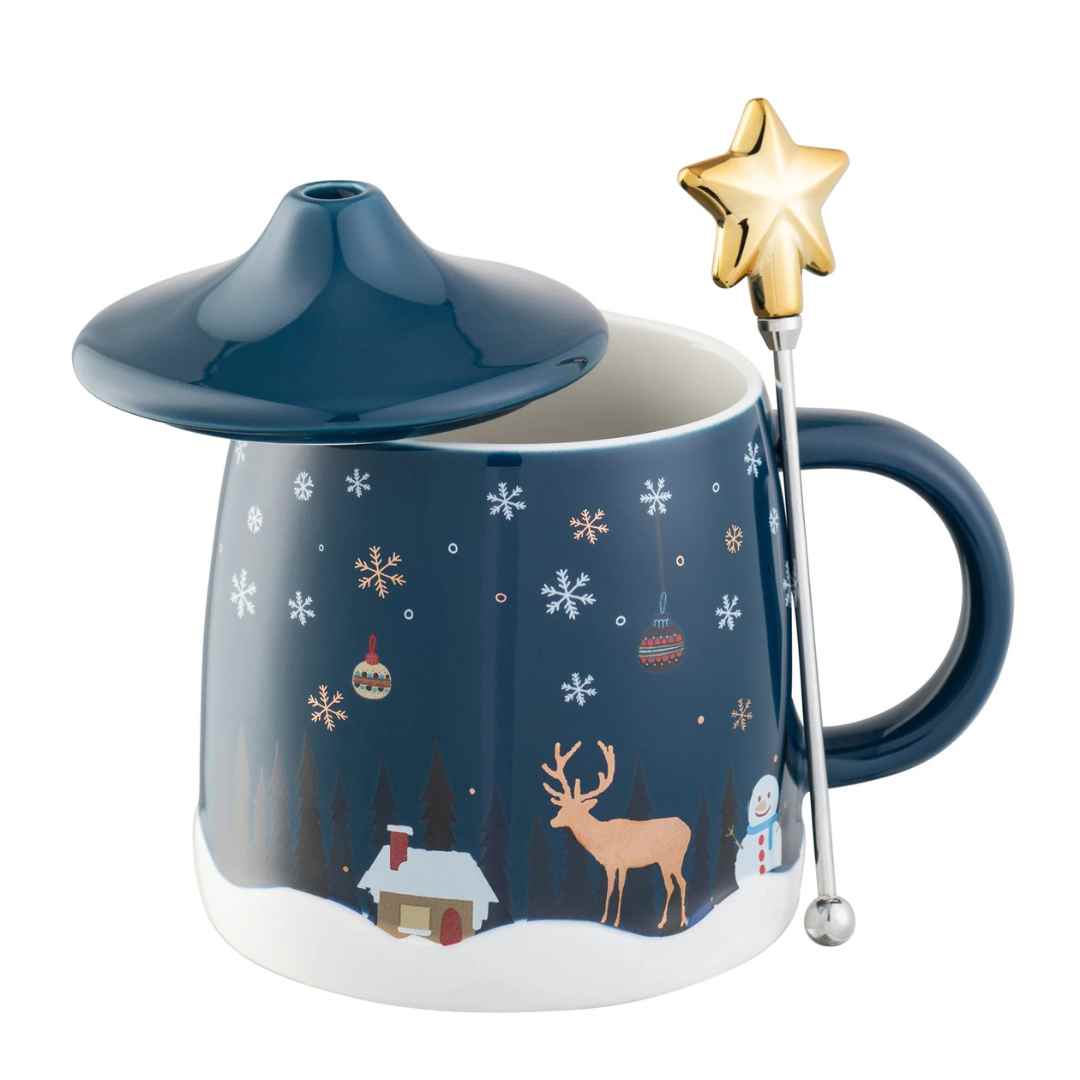 Lidded Christmas Mug