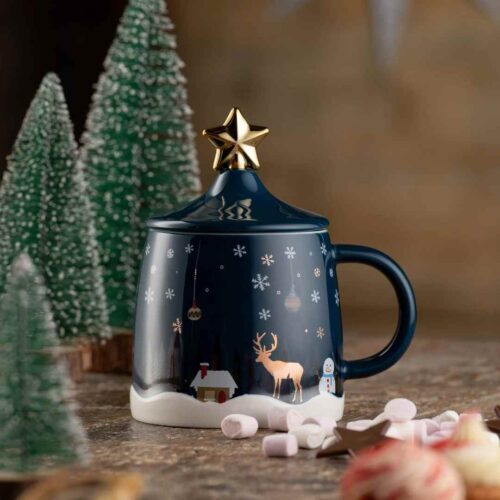 Lidded Christmas Mug