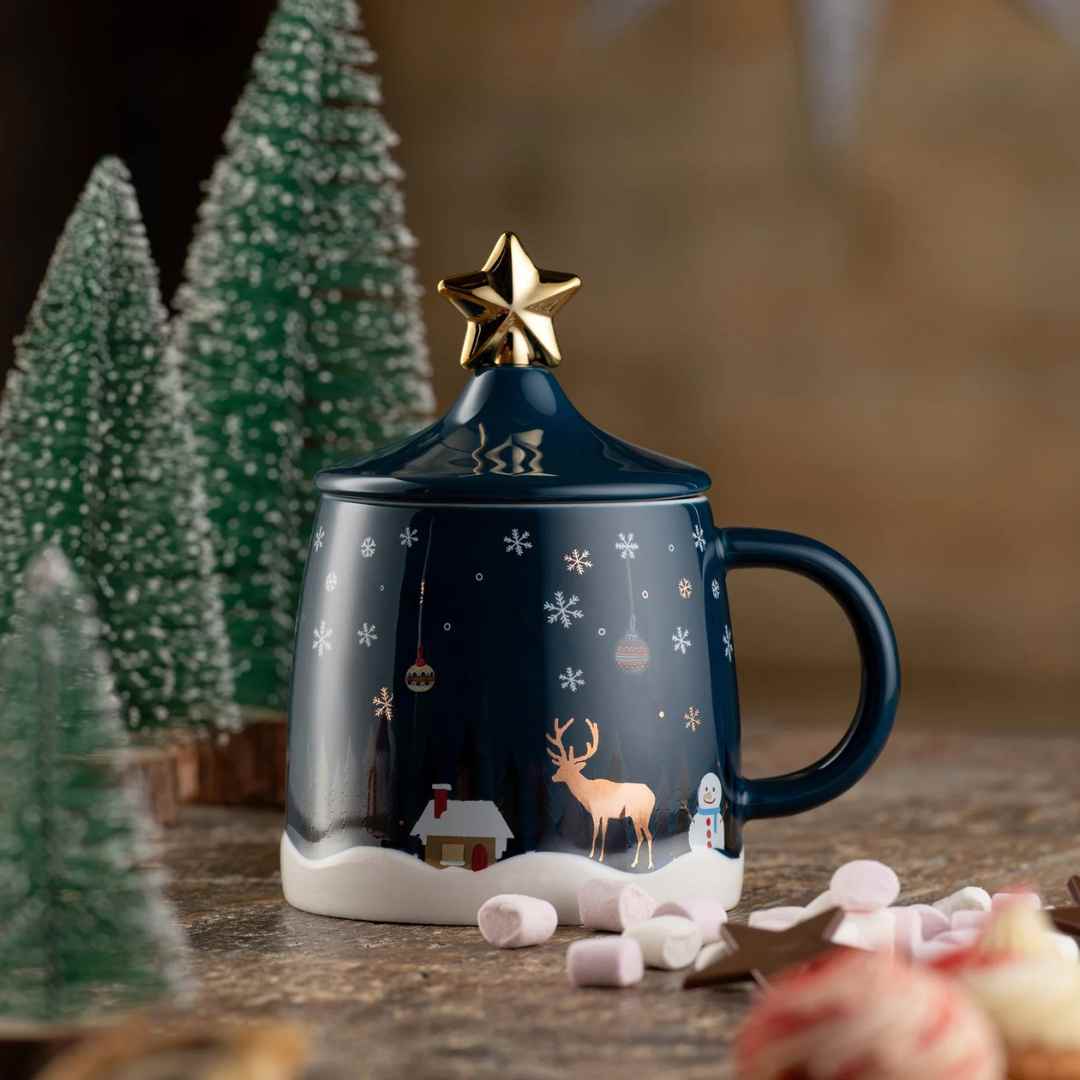 Lidded Christmas Mug